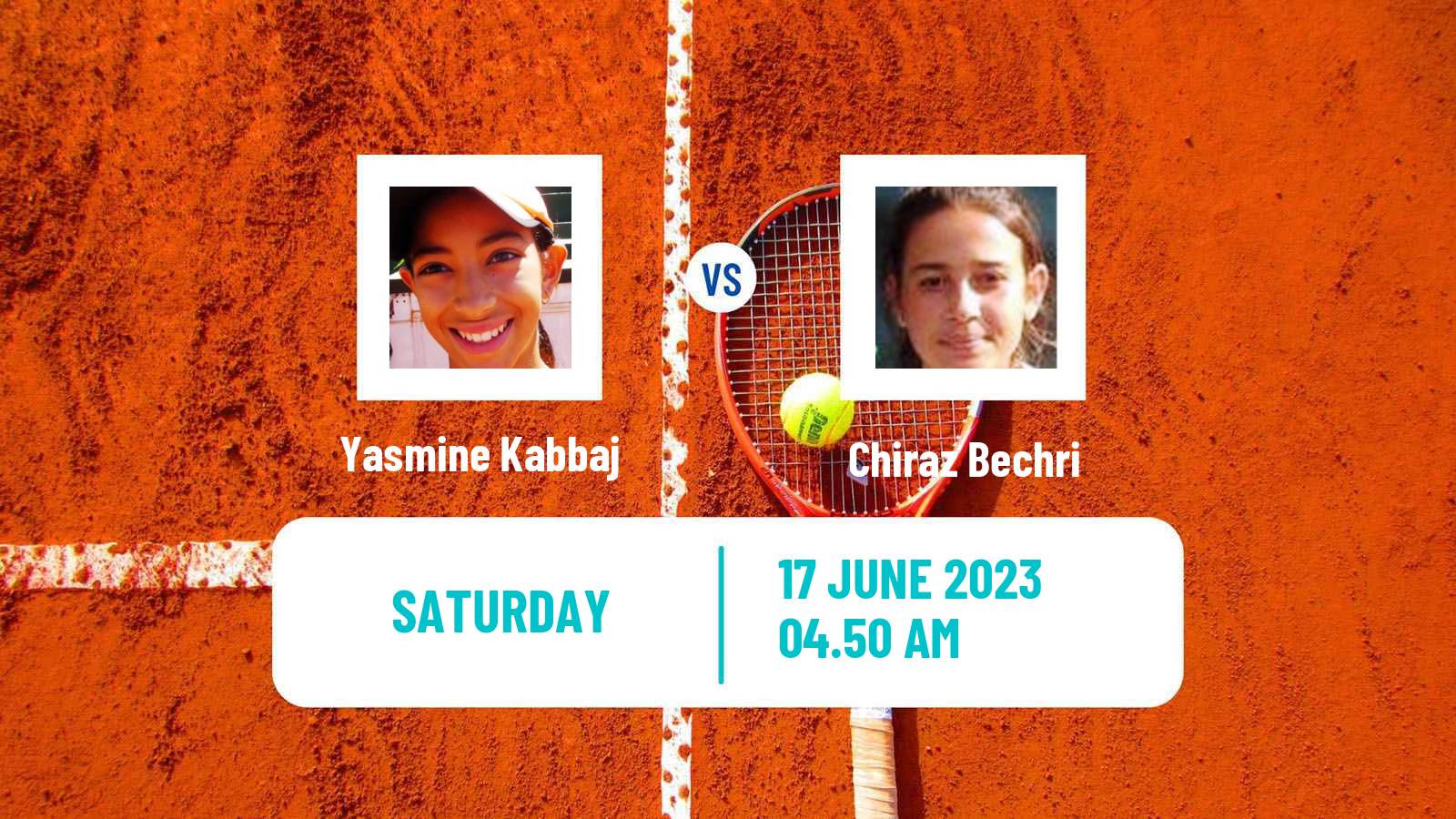 Tennis WTA Billie Jean King Cup Group III Yasmine Kabbaj - Chiraz Bechri