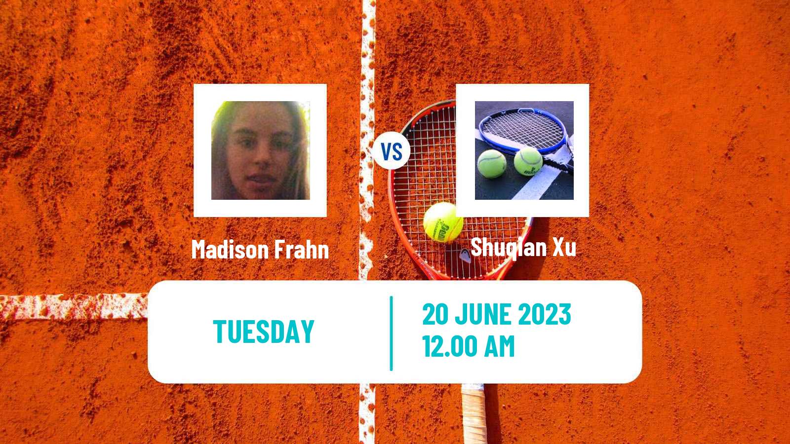 Tennis ITF W15 Tianjin 2 Women Madison Frahn - Shuqian Xu