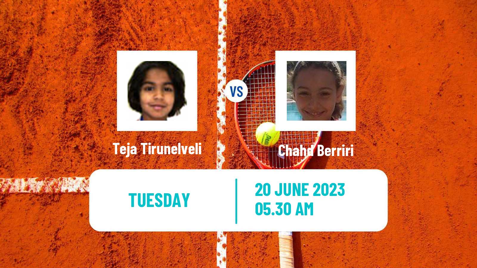 Tennis ITF W15 Monastir 20 Women Teja Tirunelveli - Chahd Berriri