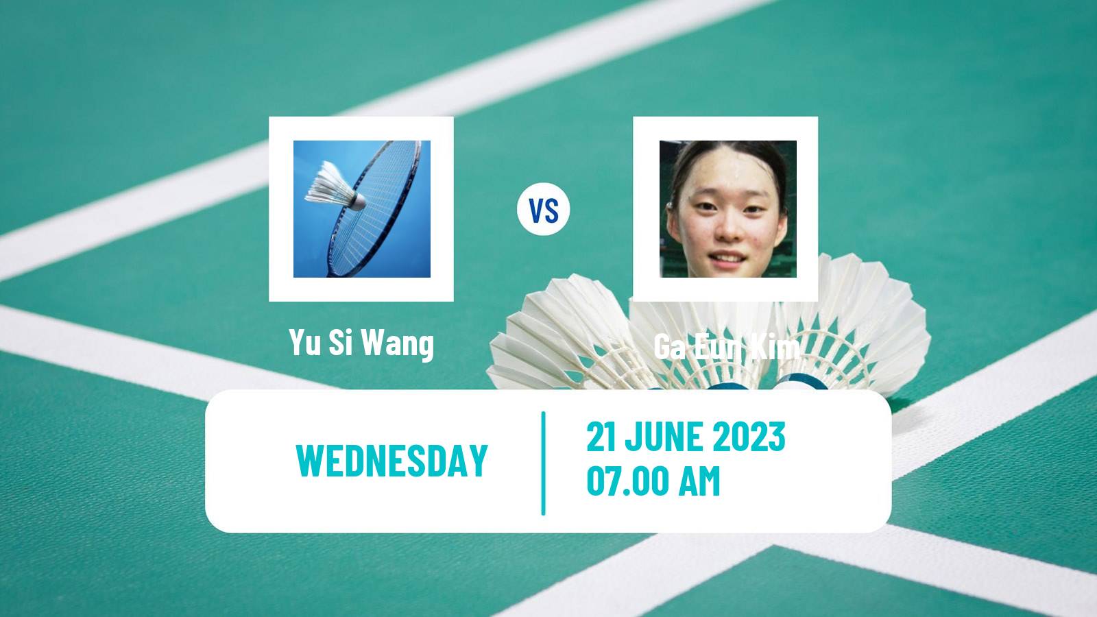 Badminton BWF World Tour Chinese Taipei Open Women Yu Si Wang - Ga Eun Kim