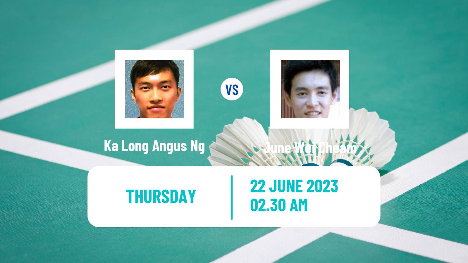 Badminton BWF World Tour Chinese Taipei Open Men Ka Long Angus Ng - June Wei Cheam