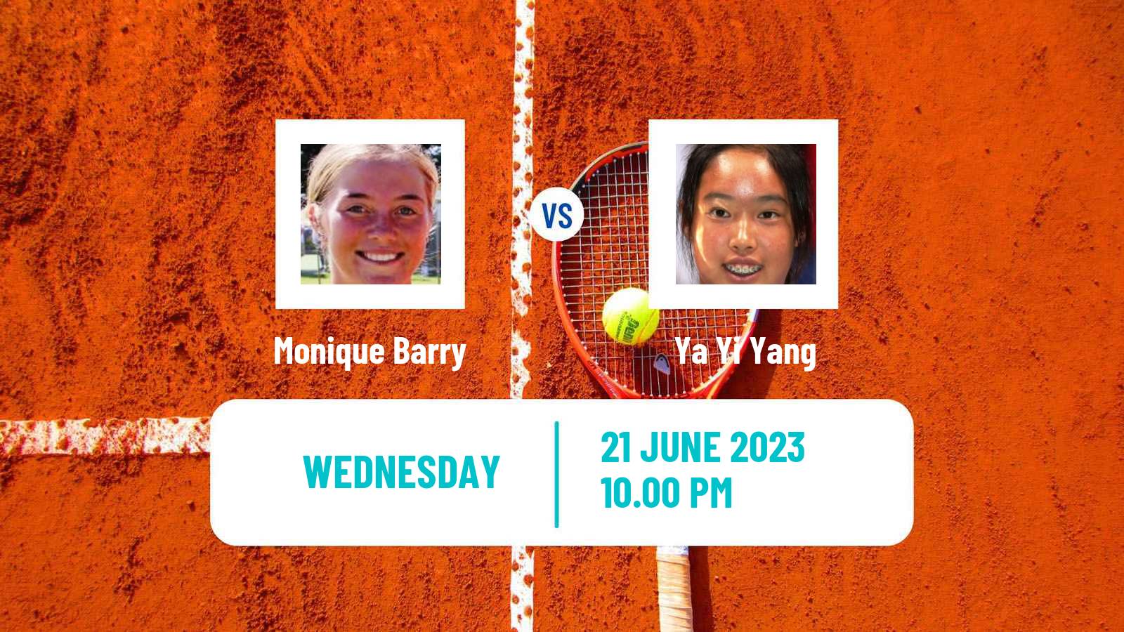 Tennis ITF W25 Tainan 2 Women Monique Barry - Ya Yi Yang