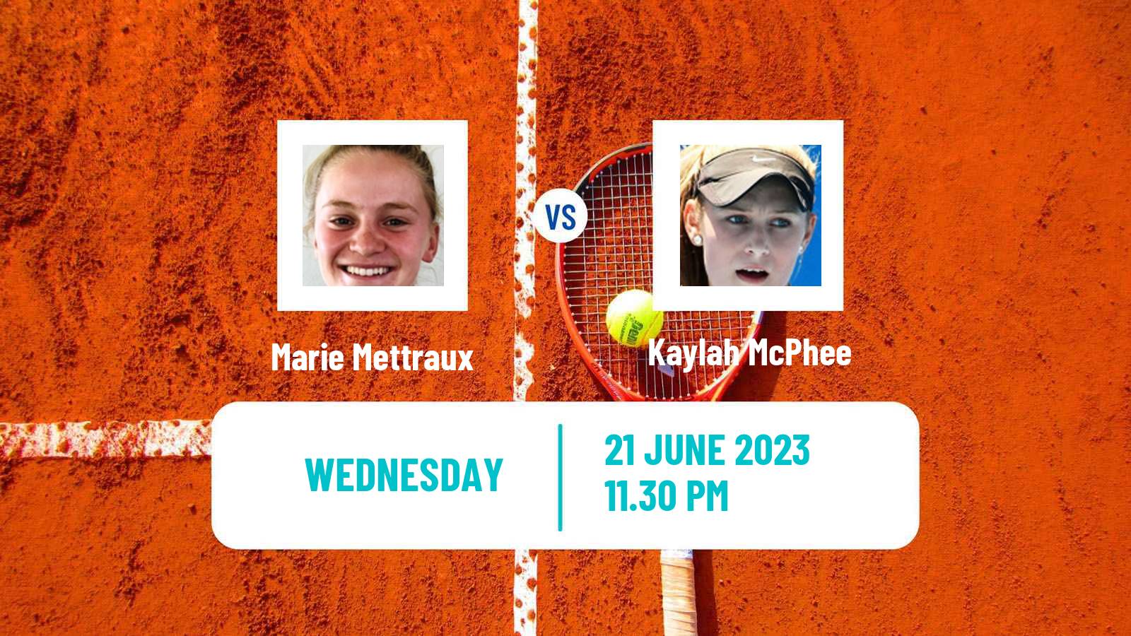 Tennis ITF W25 Tainan 2 Women Marie Mettraux - Kaylah McPhee