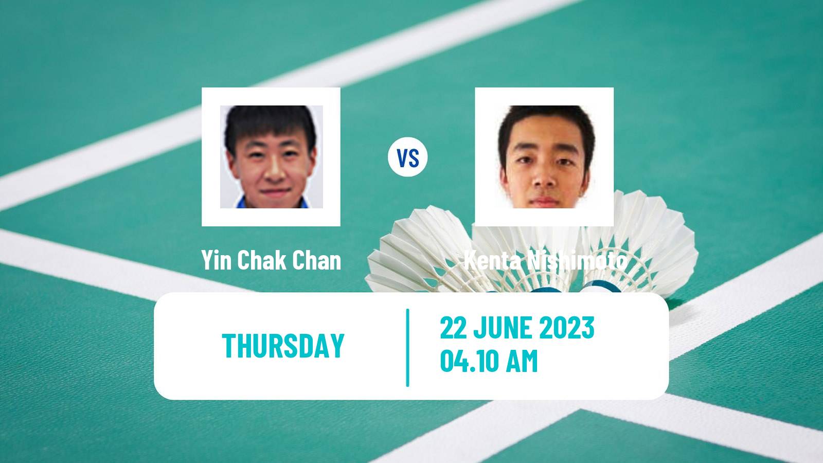 Badminton BWF World Tour Chinese Taipei Open Men Yin Chak Chan - Kenta Nishimoto