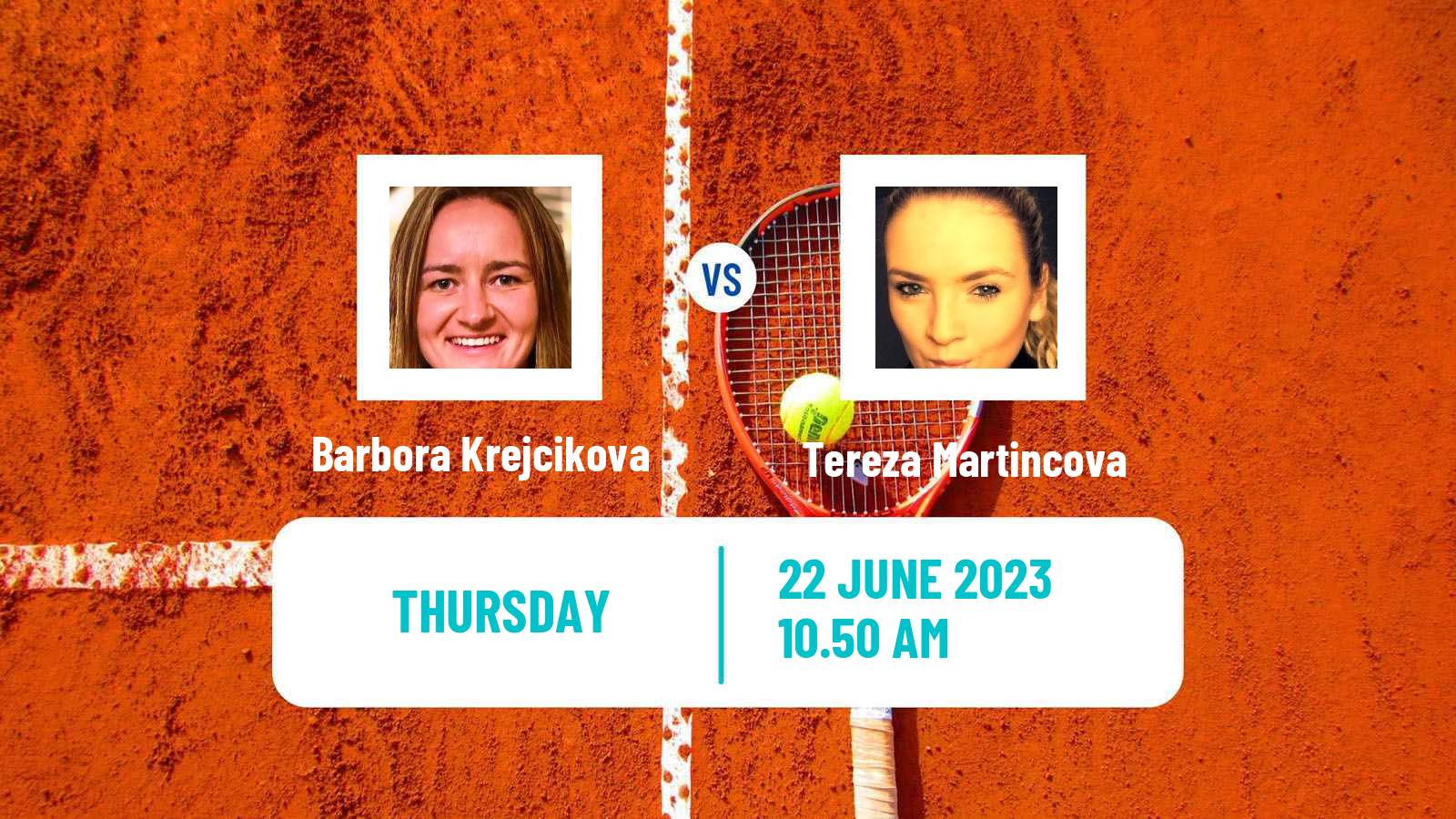 Tennis WTA Birmingham Barbora Krejcikova - Tereza Martincova