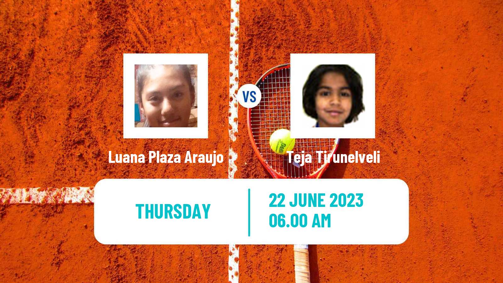 Tennis ITF W15 Monastir 20 Women Luana Plaza Araujo - Teja Tirunelveli