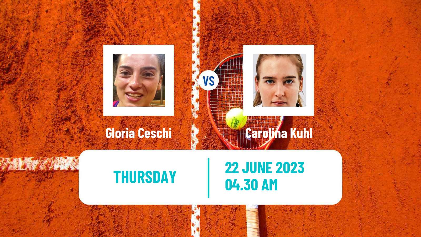 Tennis ITF W15 Gdansk Women Gloria Ceschi - Carolina Kuhl