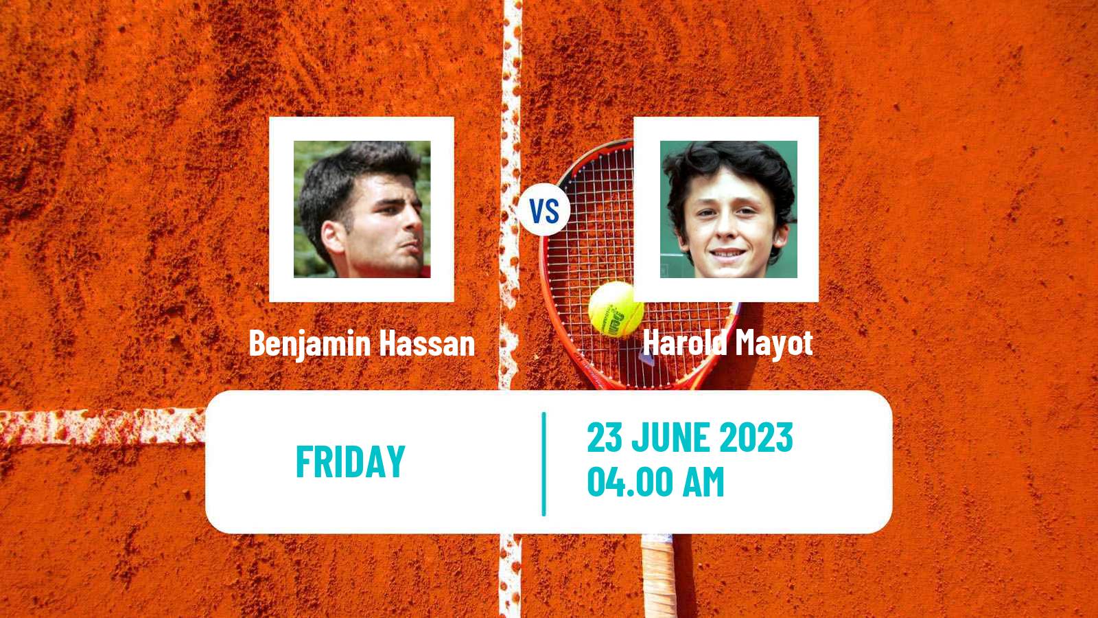 Tennis Blois Challenger Men Benjamin Hassan - Harold Mayot