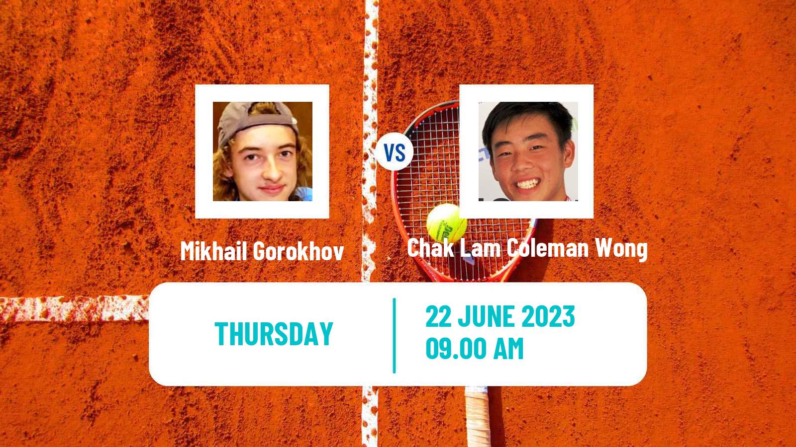 Tennis ITF M15 Monastir 25 Men Mikhail Gorokhov - Chak Lam Coleman Wong