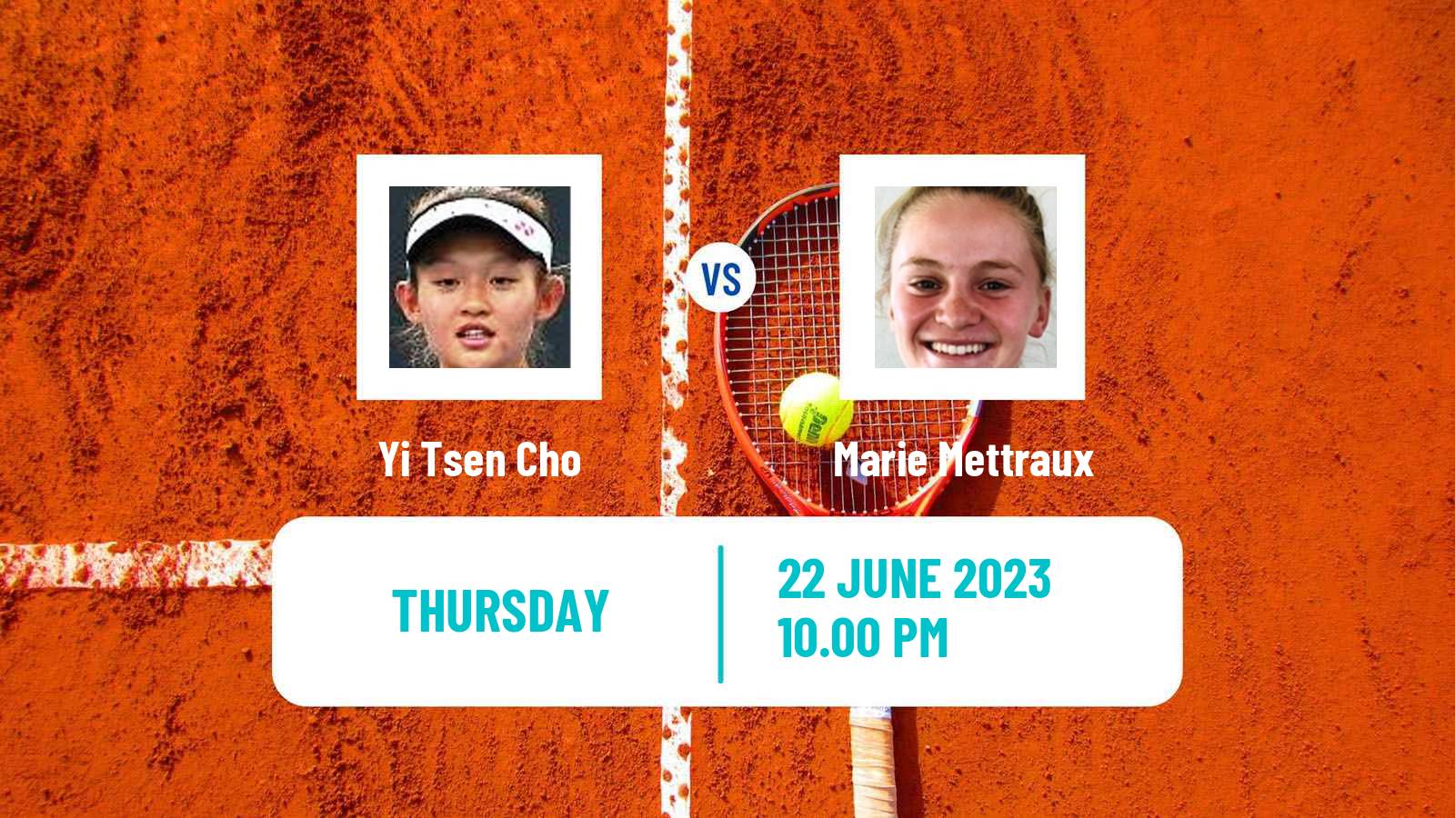 Tennis ITF W25 Tainan 2 Women Yi Tsen Cho - Marie Mettraux