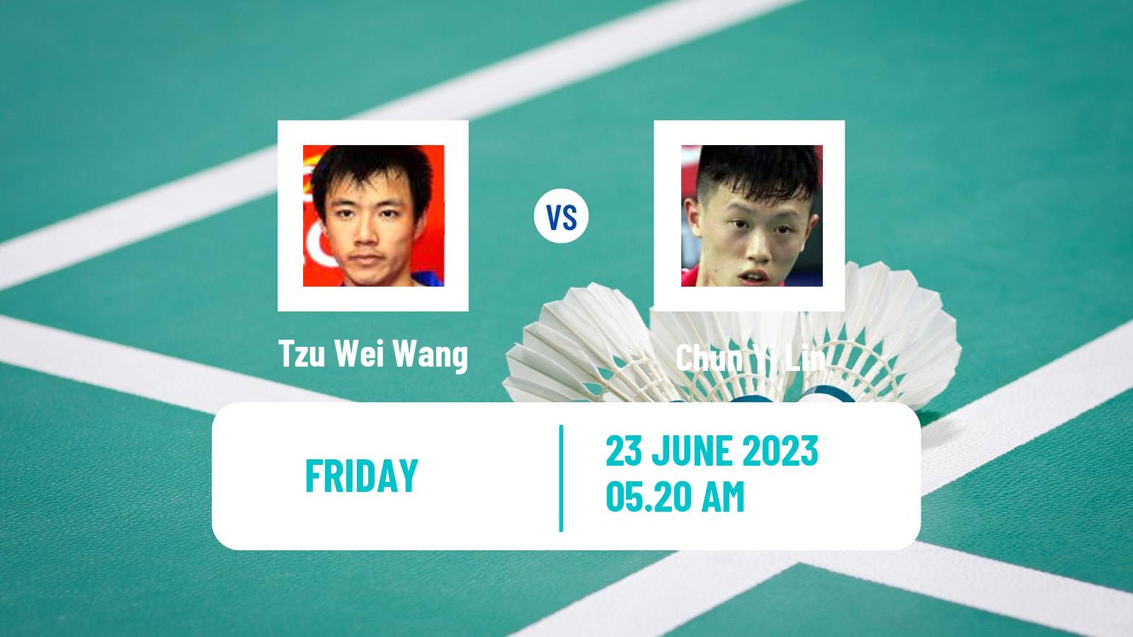 Badminton BWF World Tour Chinese Taipei Open Men Tzu Wei Wang - Chun Yi Lin