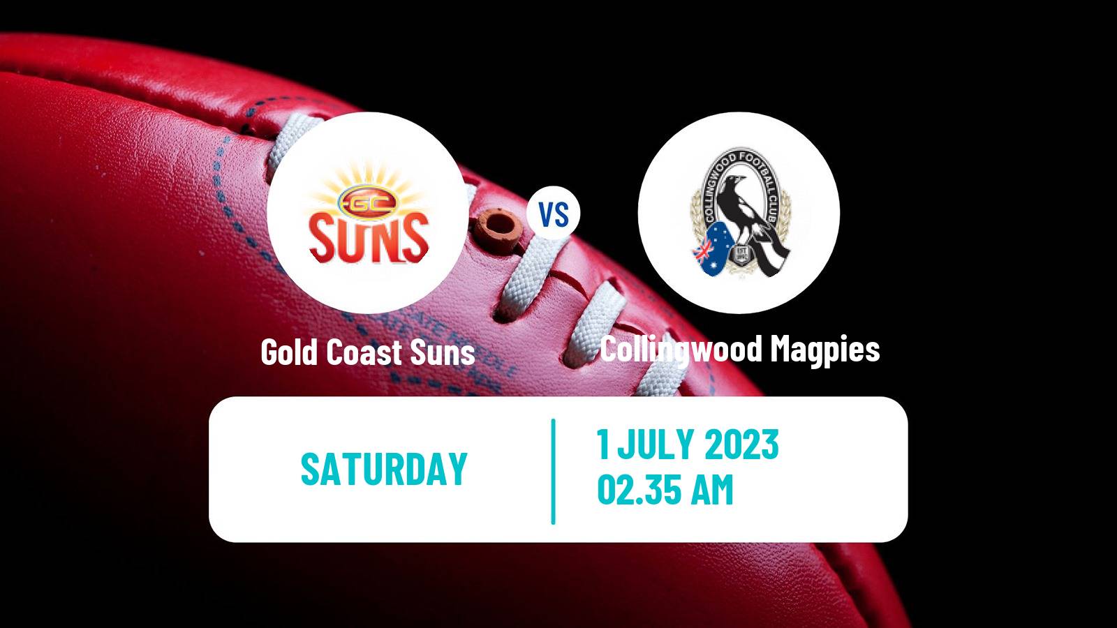 Aussie rules AFL Gold Coast Suns - Collingwood Magpies