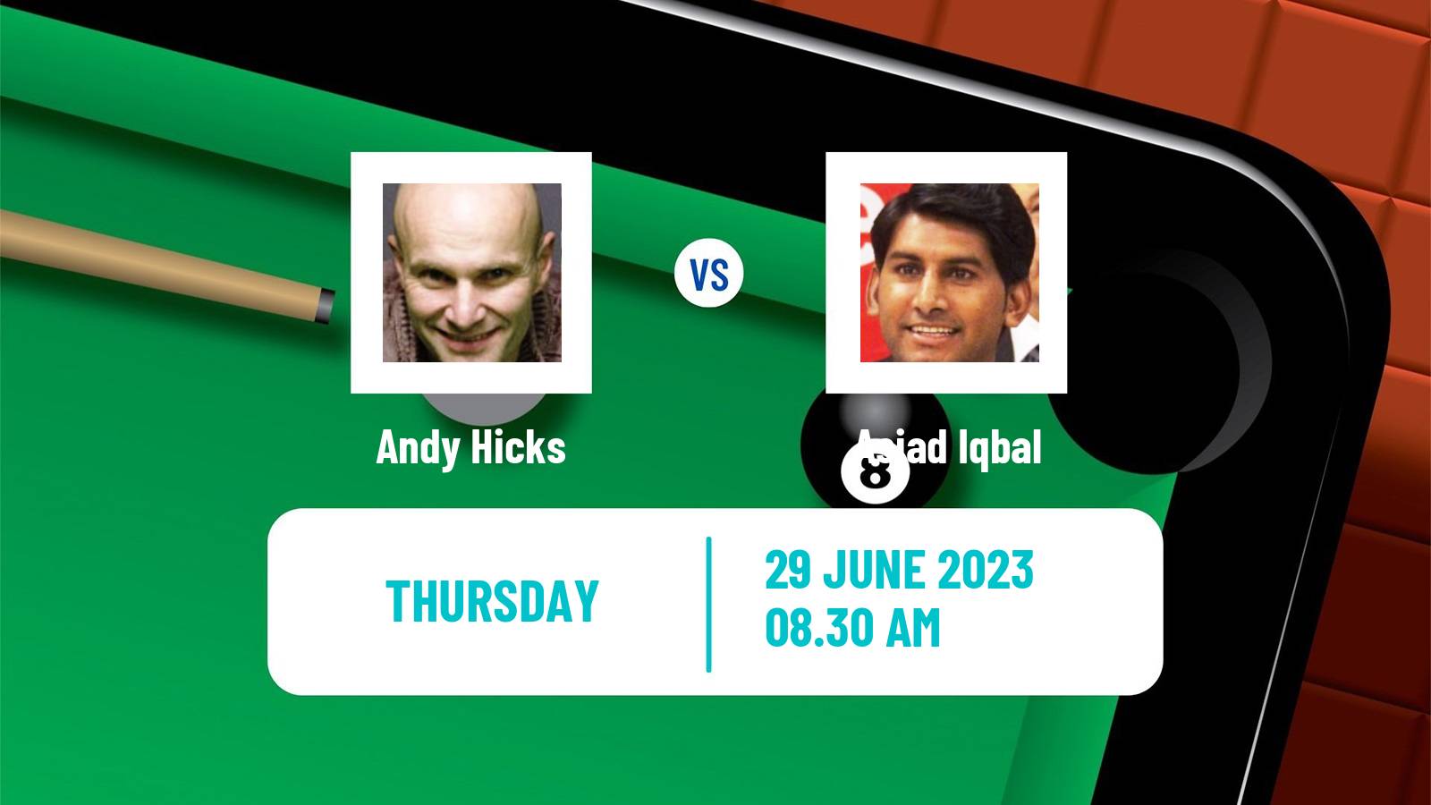 Snooker Championship League Andy Hicks - Asjad Iqbal