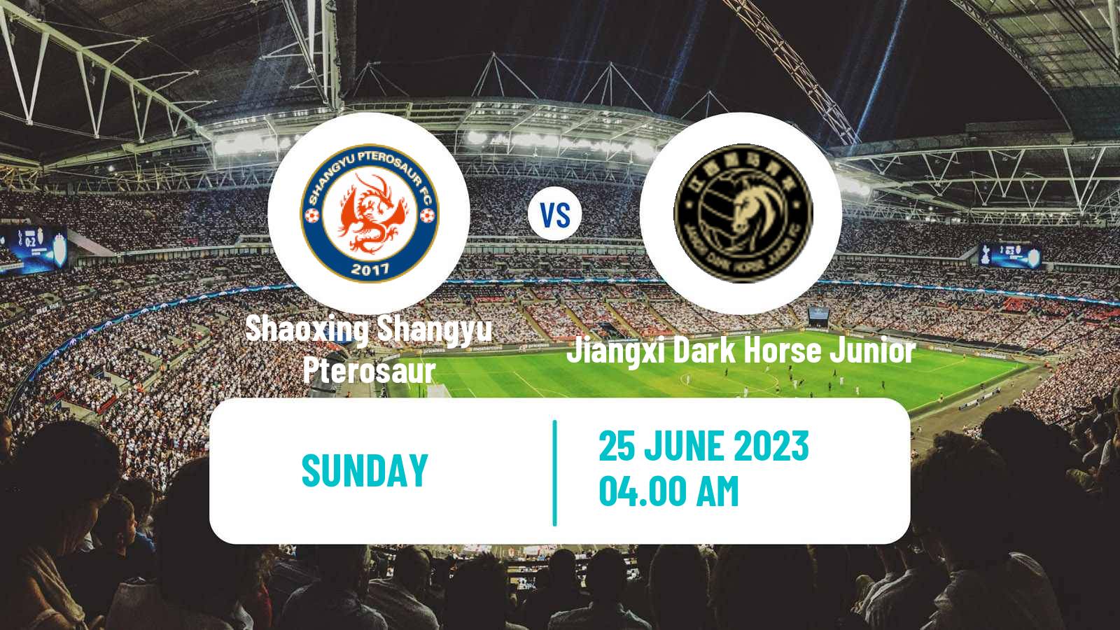 Soccer Chinese Yi League Shaoxing Shangyu Pterosaur - Jiangxi Dark Horse Junior