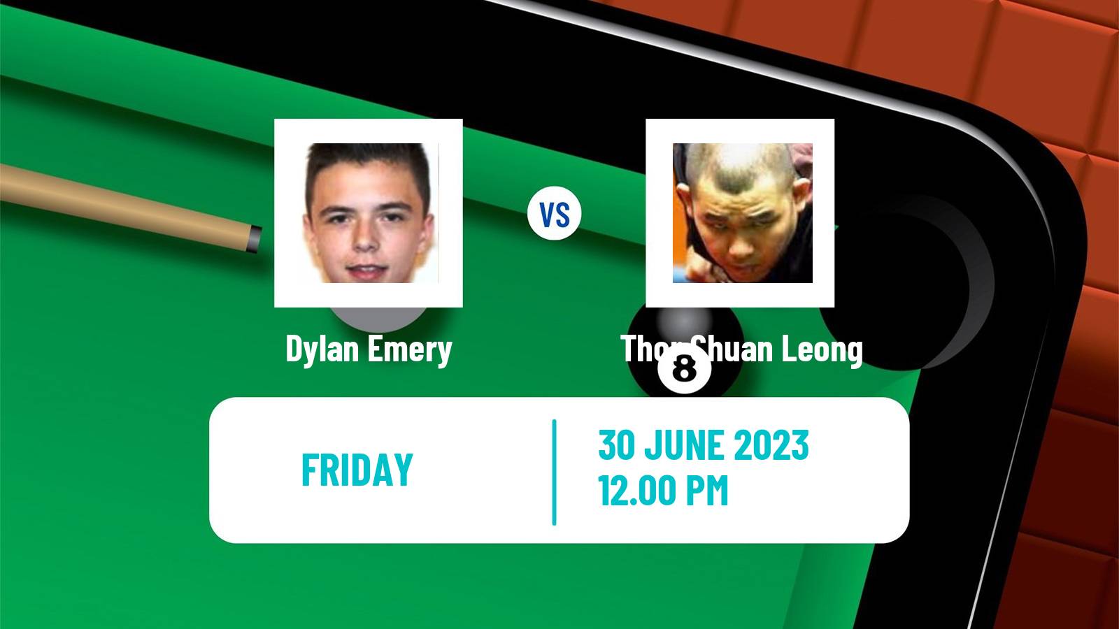 Snooker Championship League Dylan Emery - Thor Chuan Leong