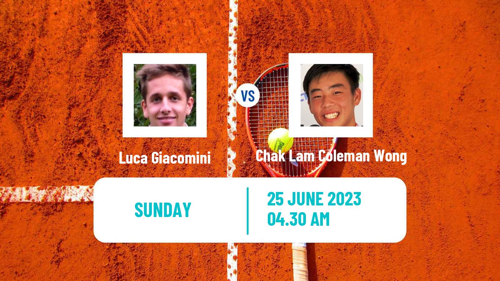 Tennis ITF M15 Monastir 25 Men Luca Giacomini - Chak Lam Coleman Wong