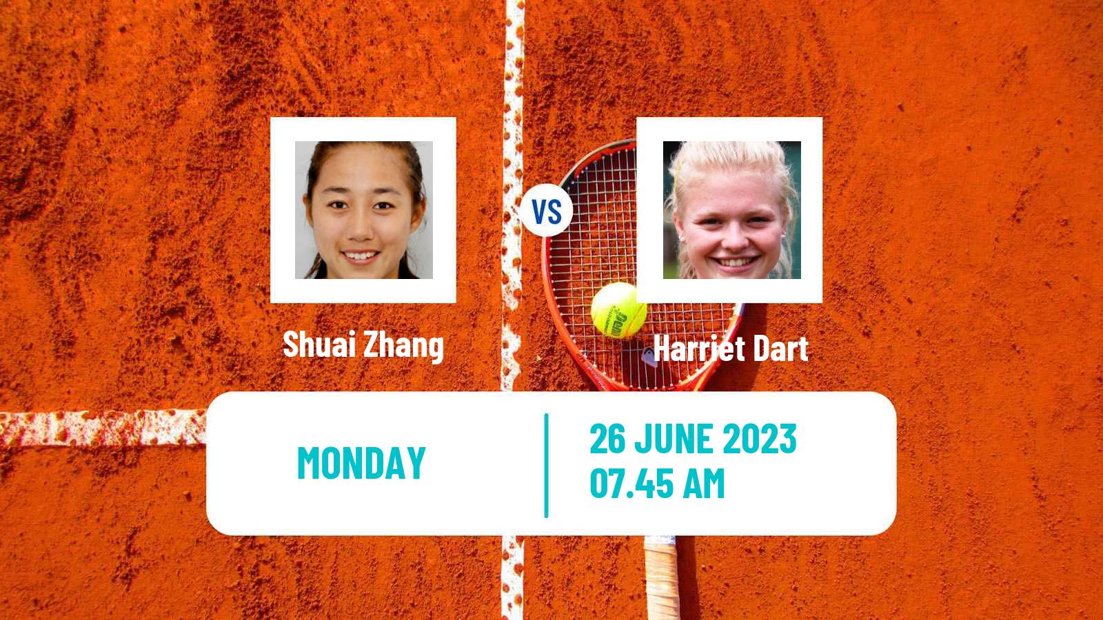 Tennis WTA Eastbourne Shuai Zhang - Harriet Dart