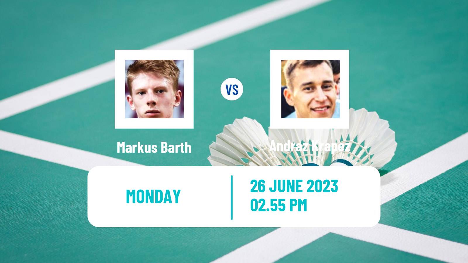 Badminton BWF European Games Men Markus Barth - Andraz Krapez