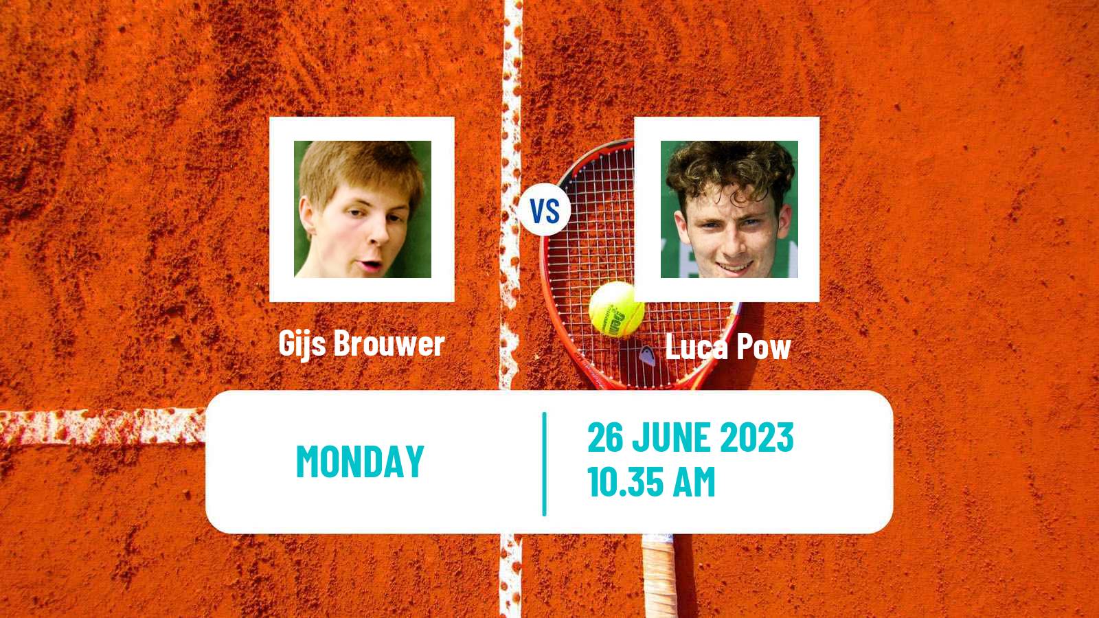 Tennis ATP Wimbledon Gijs Brouwer - Luca Pow