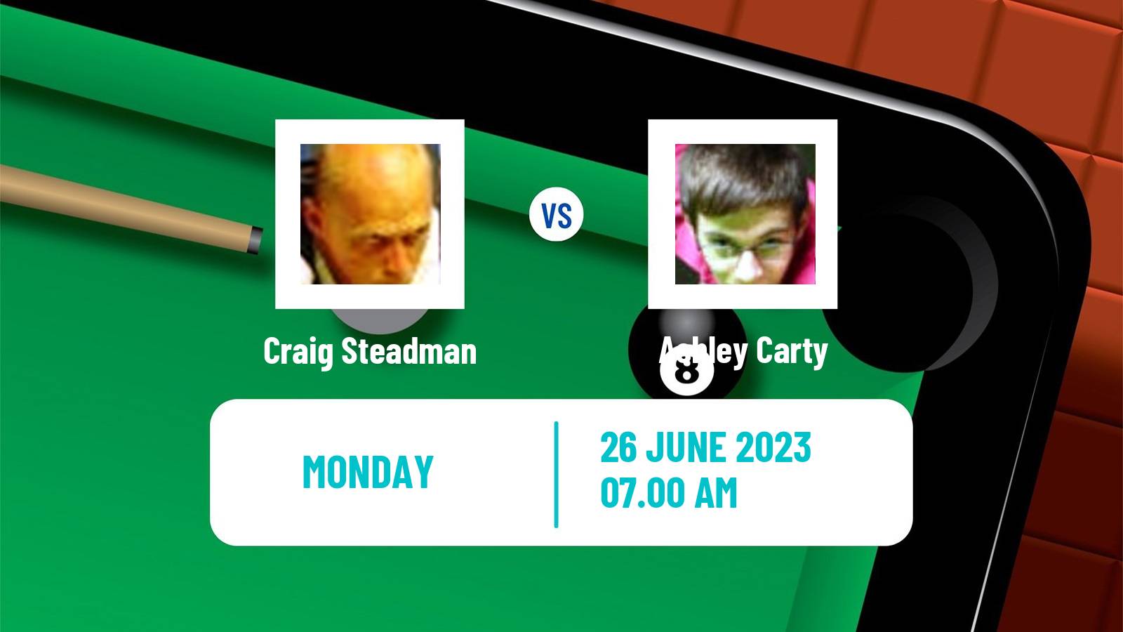 Snooker Championship League Craig Steadman - Ashley Carty