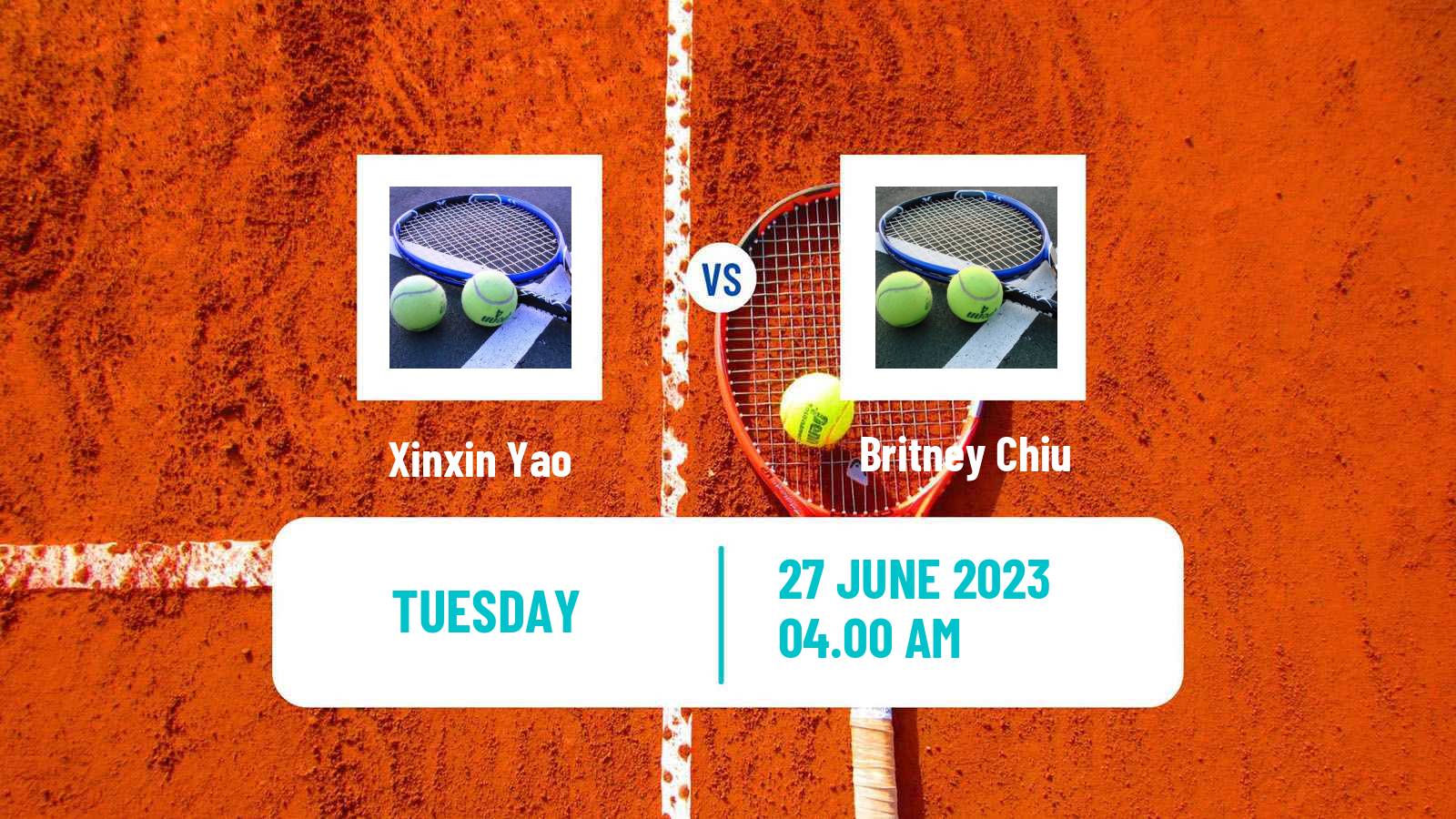 Tennis ITF W15 Tianjin 3 Women Xinxin Yao - Britney Chiu