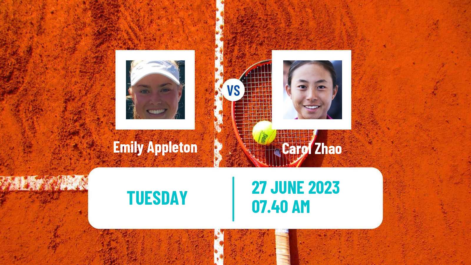 Tennis WTA Wimbledon Emily Appleton - Carol Zhao