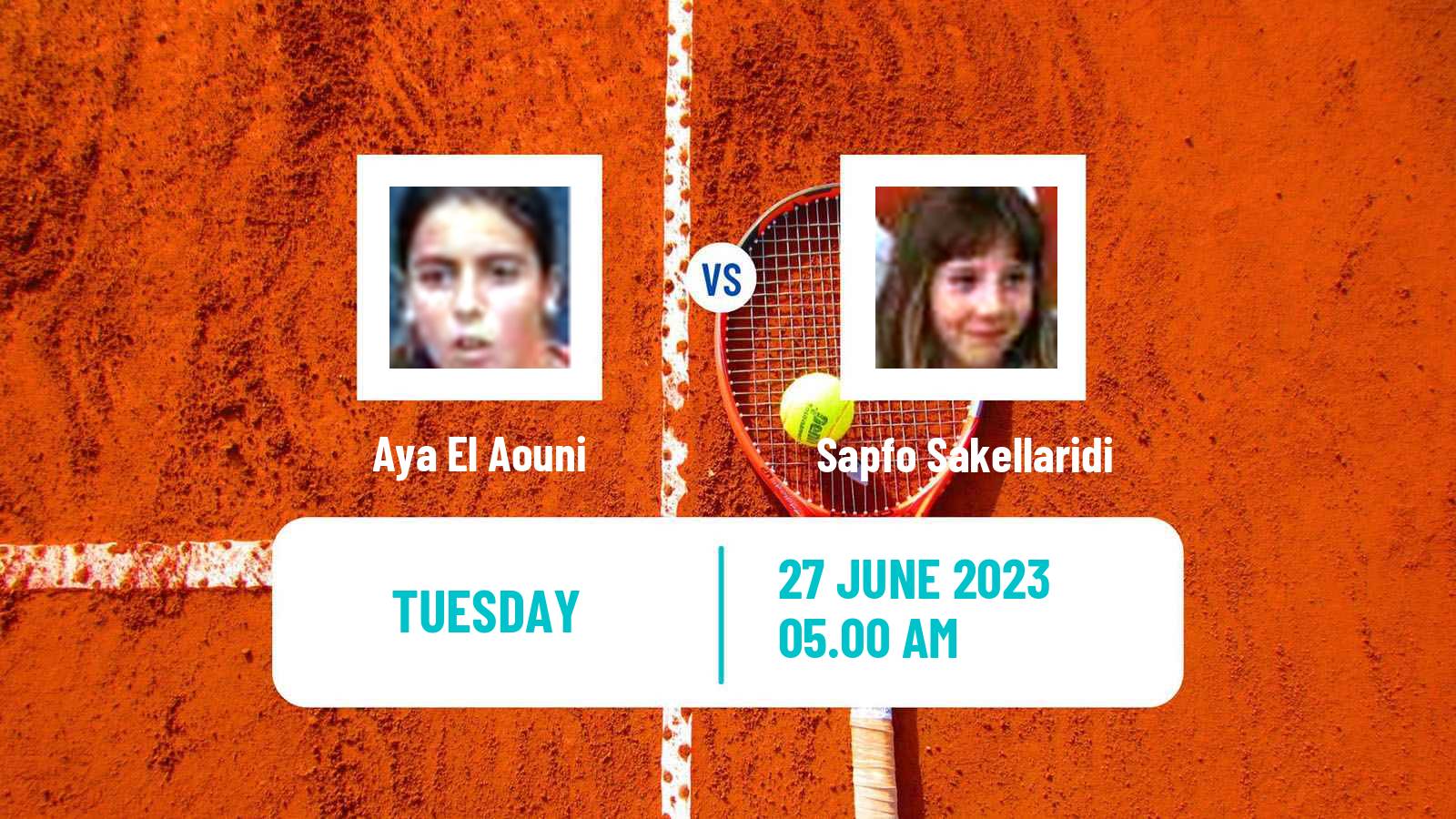 Tennis ITF W25 Perigueux Women Aya El Aouni - Sapfo Sakellaridi