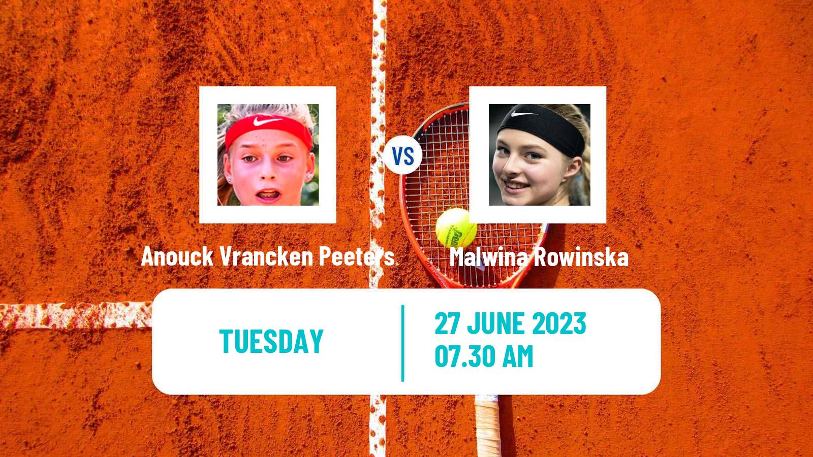 Tennis ITF W15 Alkmaar Women Anouck Vrancken Peeters - Malwina Rowinska