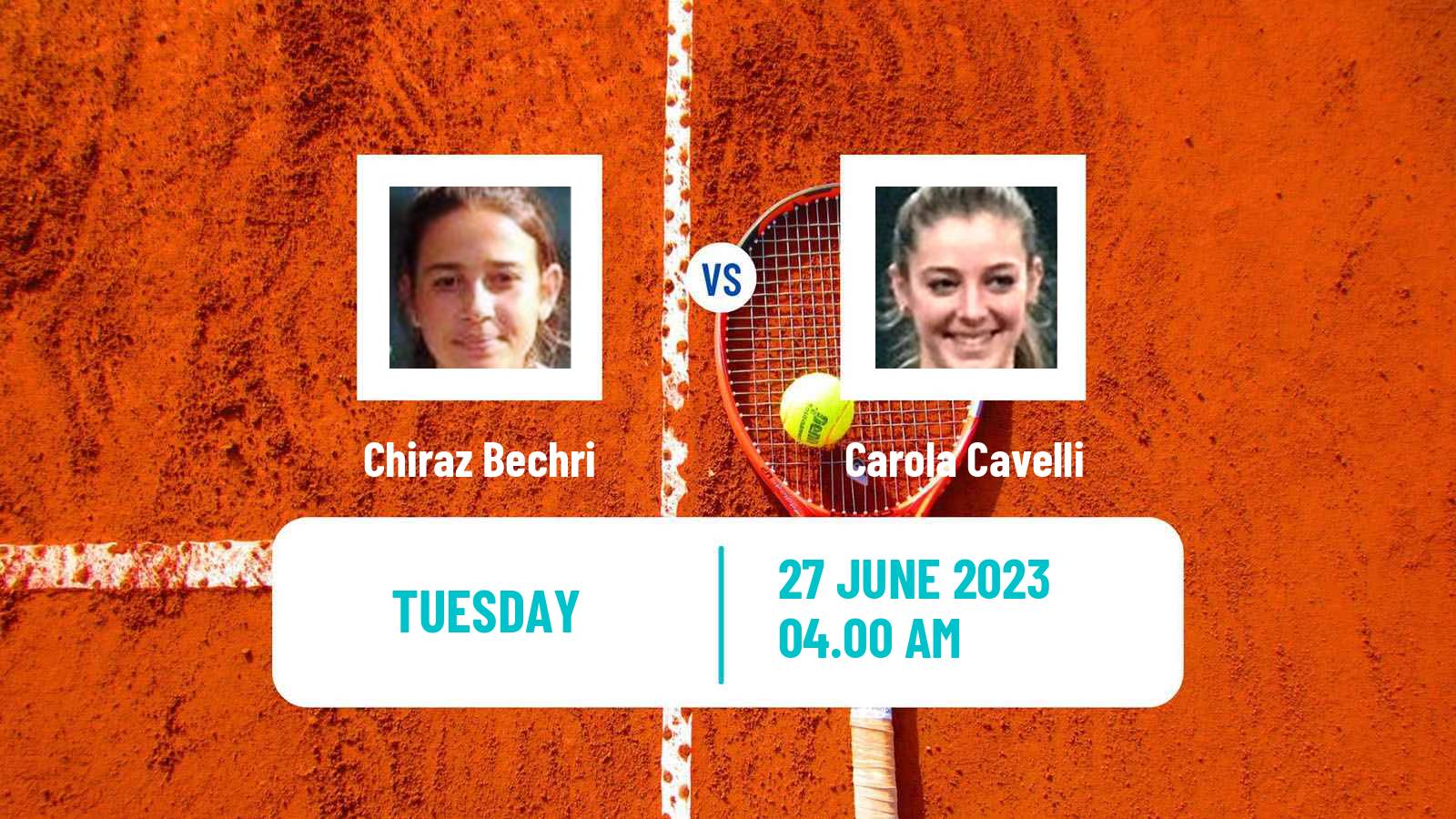 Tennis ITF W15 Monastir 51 Women Chiraz Bechri - Carola Cavelli