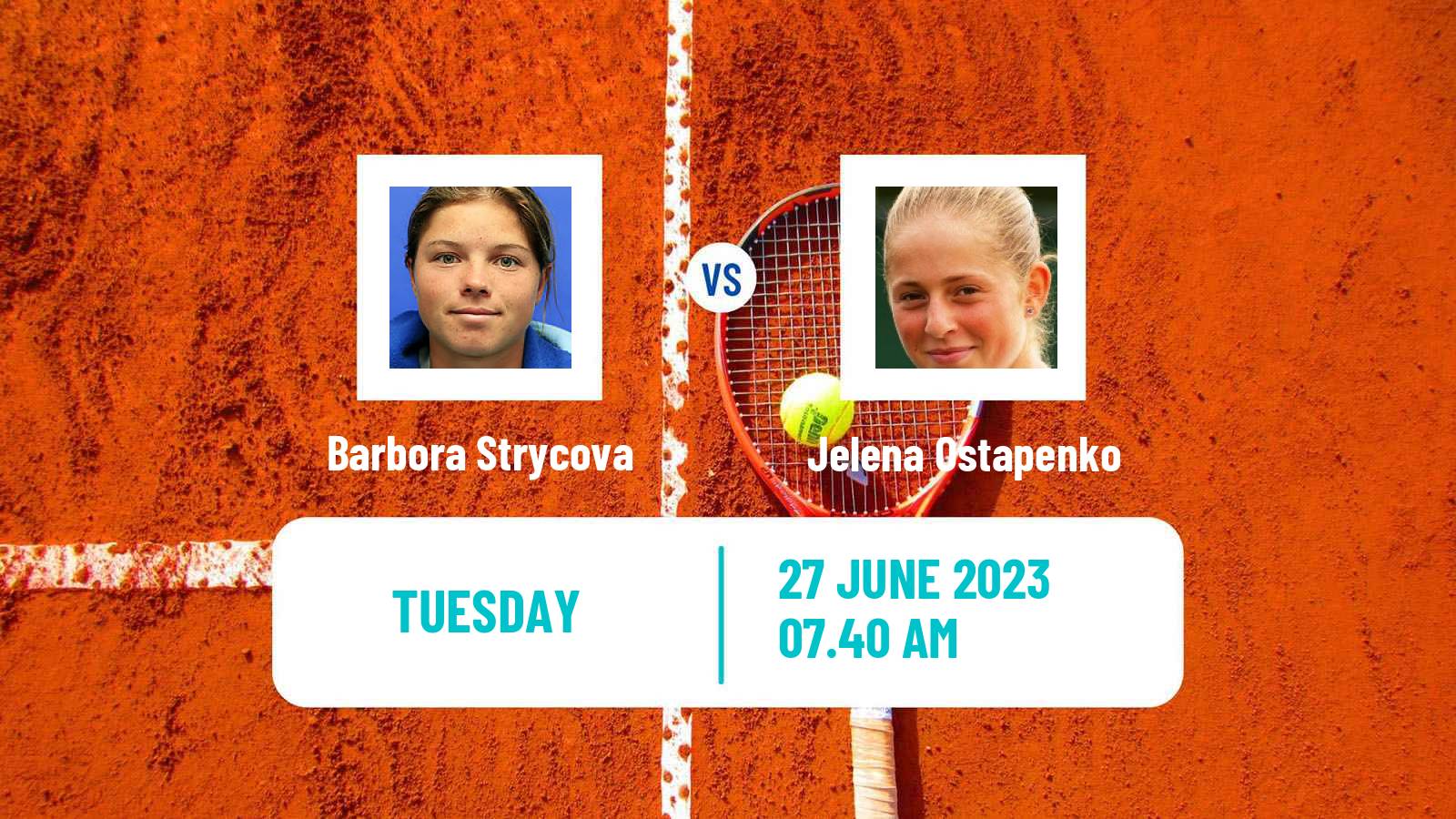 Tennis WTA Eastbourne Barbora Strycova - Jelena Ostapenko
