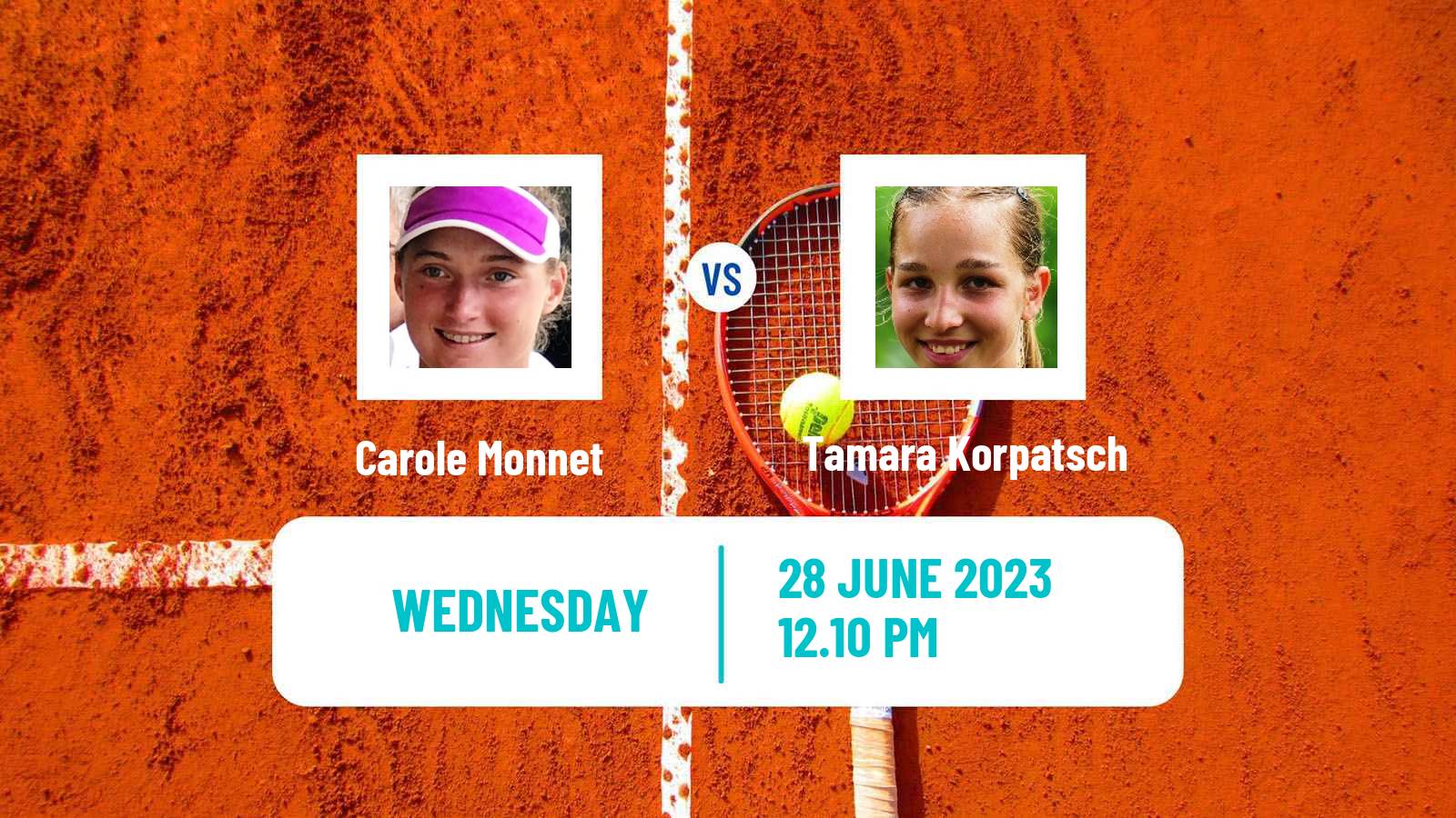 Tennis WTA Wimbledon Carole Monnet - Tamara Korpatsch