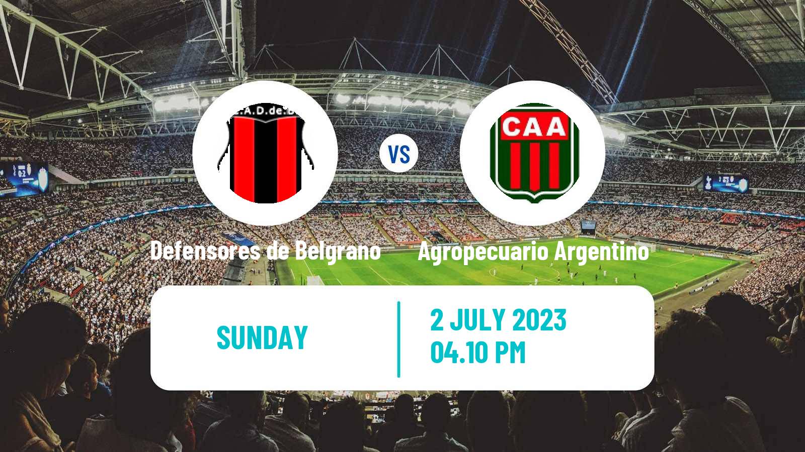 Soccer Argentinian Primera Nacional Defensores de Belgrano - Agropecuario Argentino