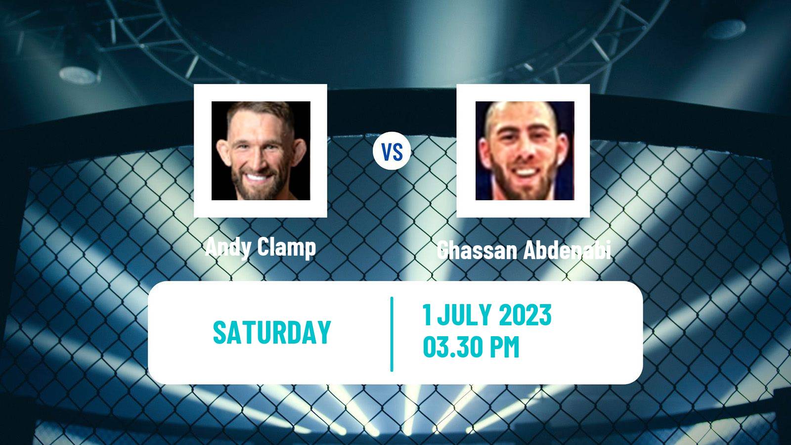 MMA Light Heavyweight Cage Warriors Men Andy Clamp - Ghassan Abdenabi