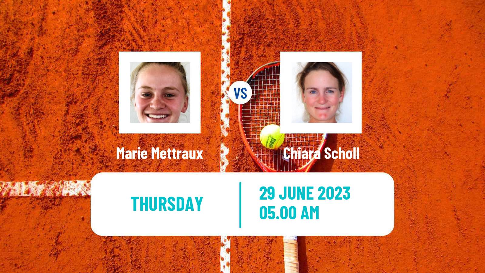 Tennis ITF W15 Alkmaar Women Marie Mettraux - Chiara Scholl