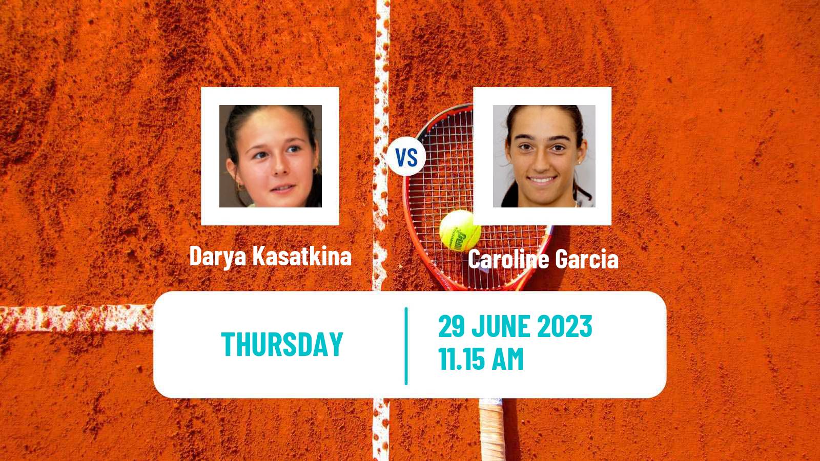 Tennis WTA Eastbourne Darya Kasatkina - Caroline Garcia