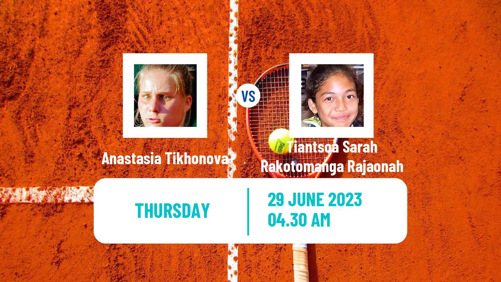 Tennis ITF W25 Perigueux Women Anastasia Tikhonova - Tiantsoa Sarah Rakotomanga Rajaonah