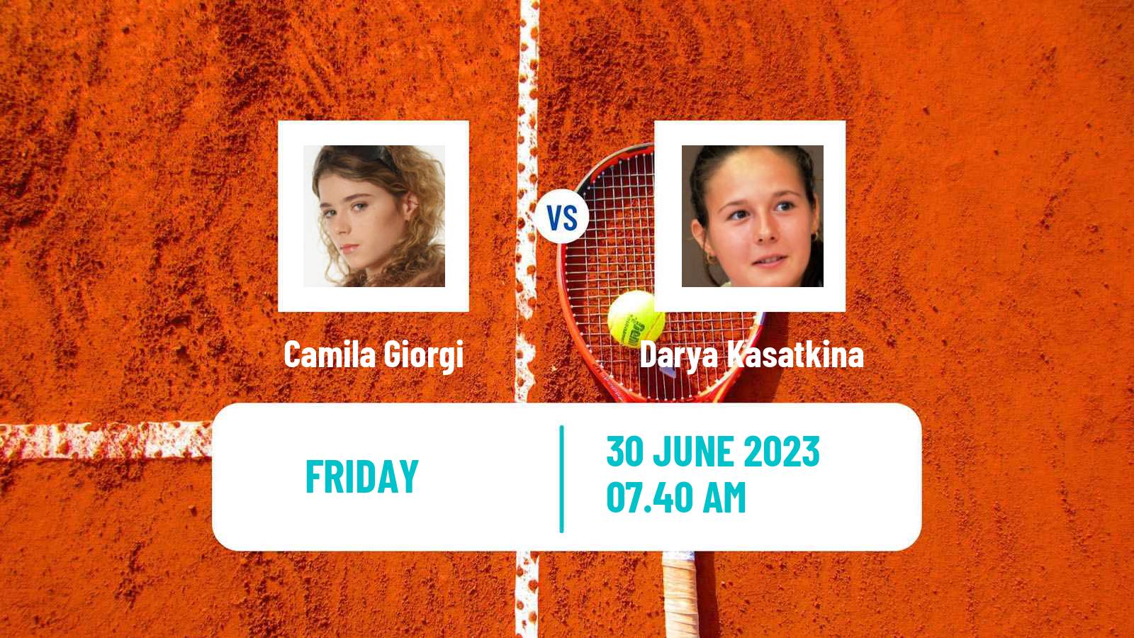Tennis WTA Eastbourne Camila Giorgi - Darya Kasatkina