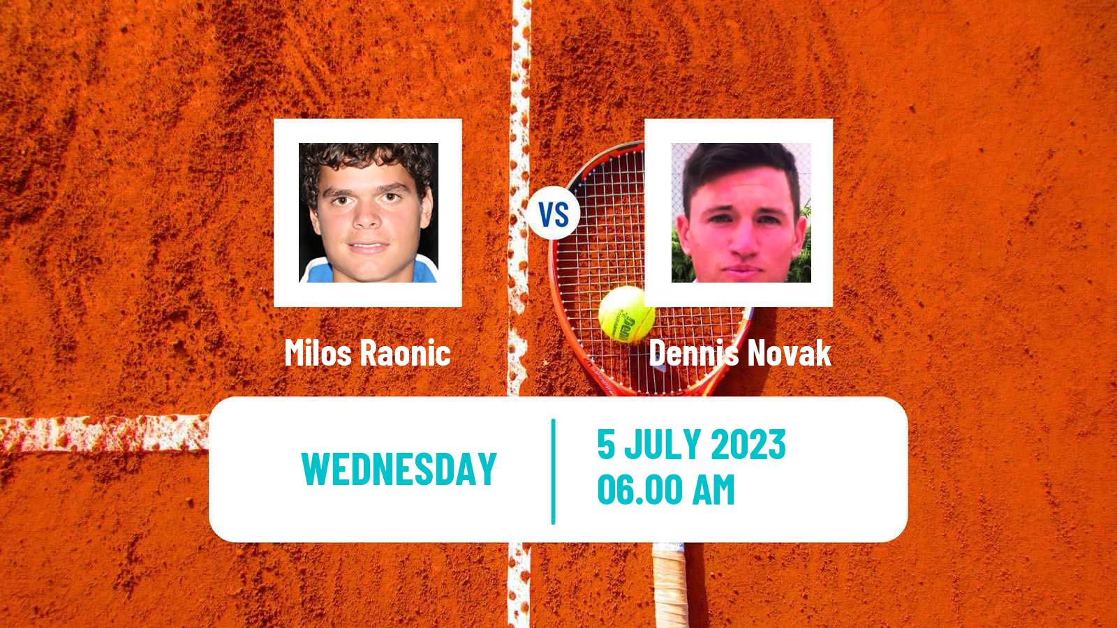 Tennis ATP Wimbledon Milos Raonic - Dennis Novak