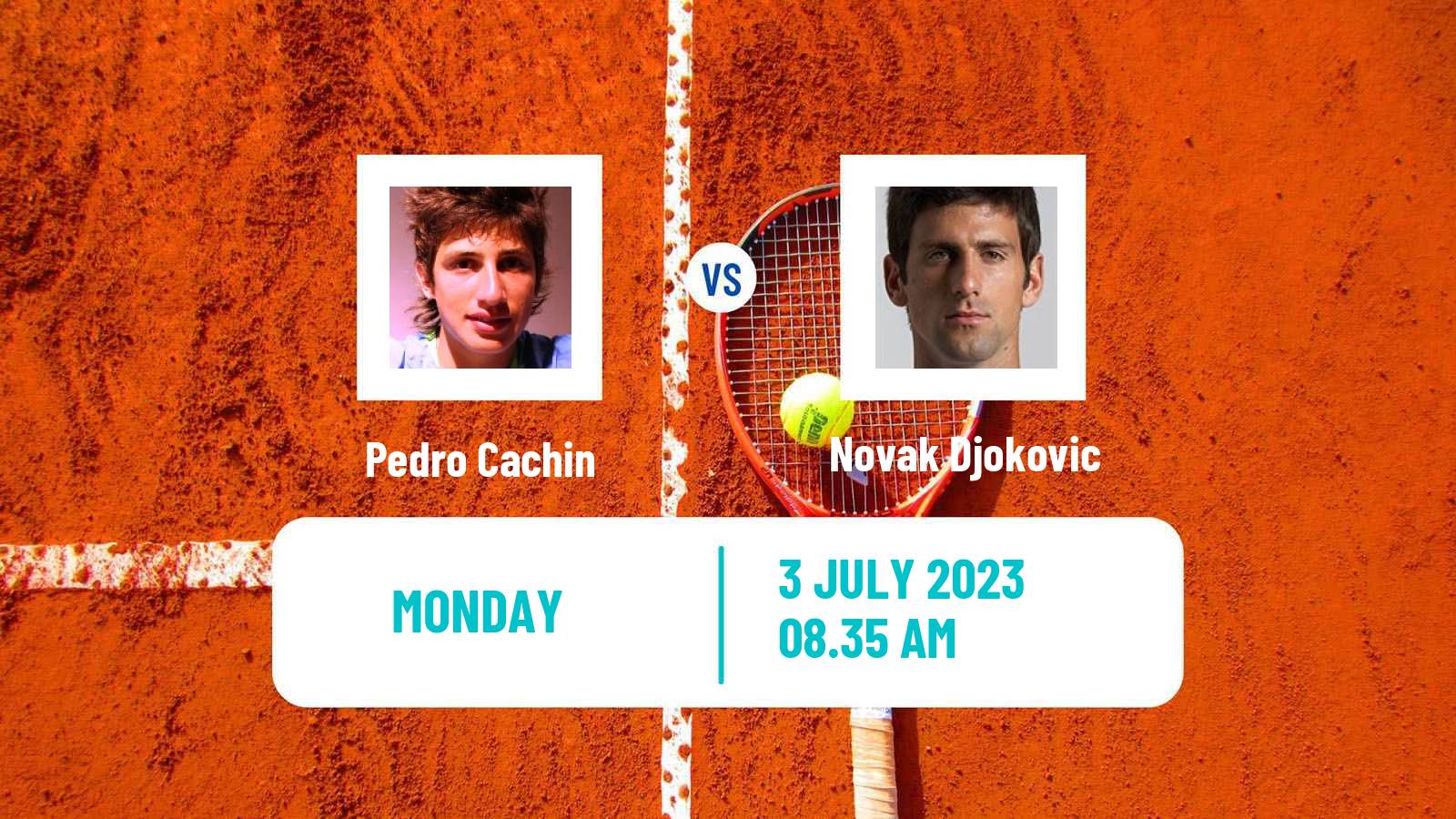 Tennis ATP Wimbledon Pedro Cachin - Novak Djokovic