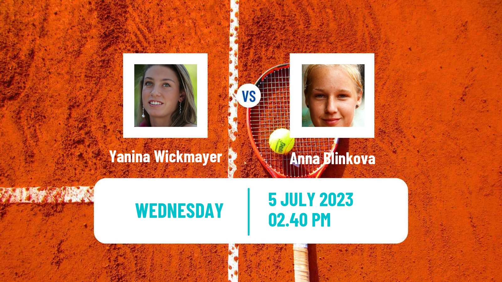 Tennis WTA Wimbledon Yanina Wickmayer - Anna Blinkova