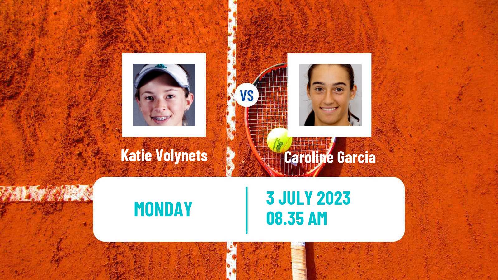 Tennis WTA Wimbledon Katie Volynets - Caroline Garcia