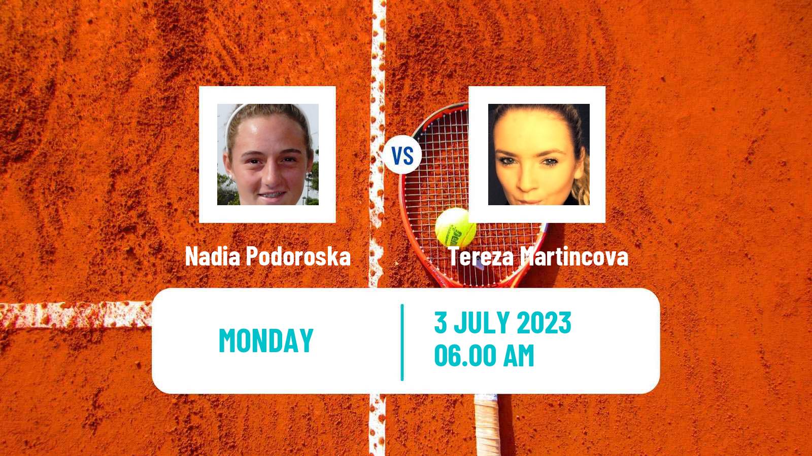 Tennis WTA Wimbledon Nadia Podoroska - Tereza Martincova