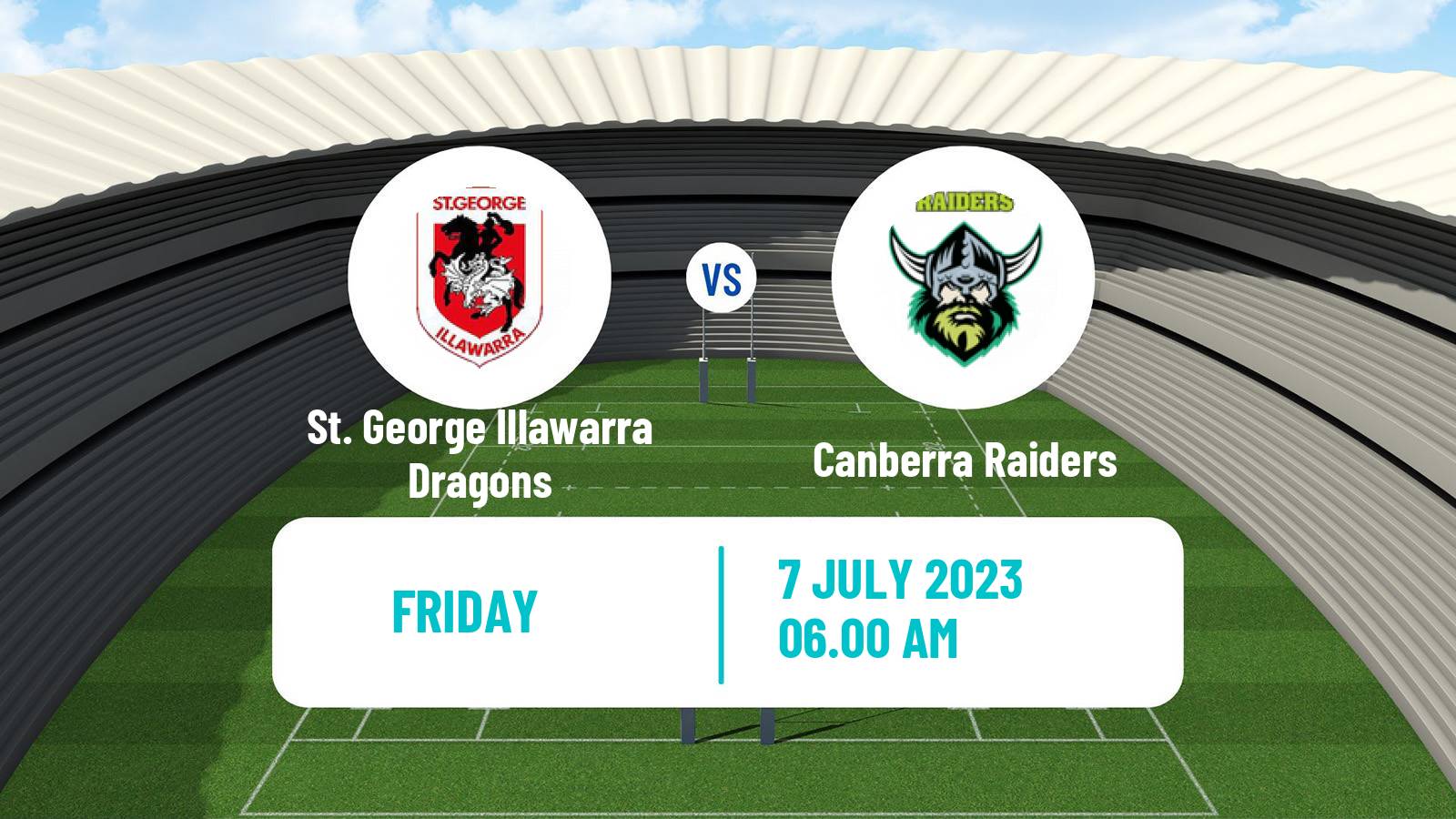 Rugby league Australian NRL St. George Illawarra Dragons - Canberra Raiders