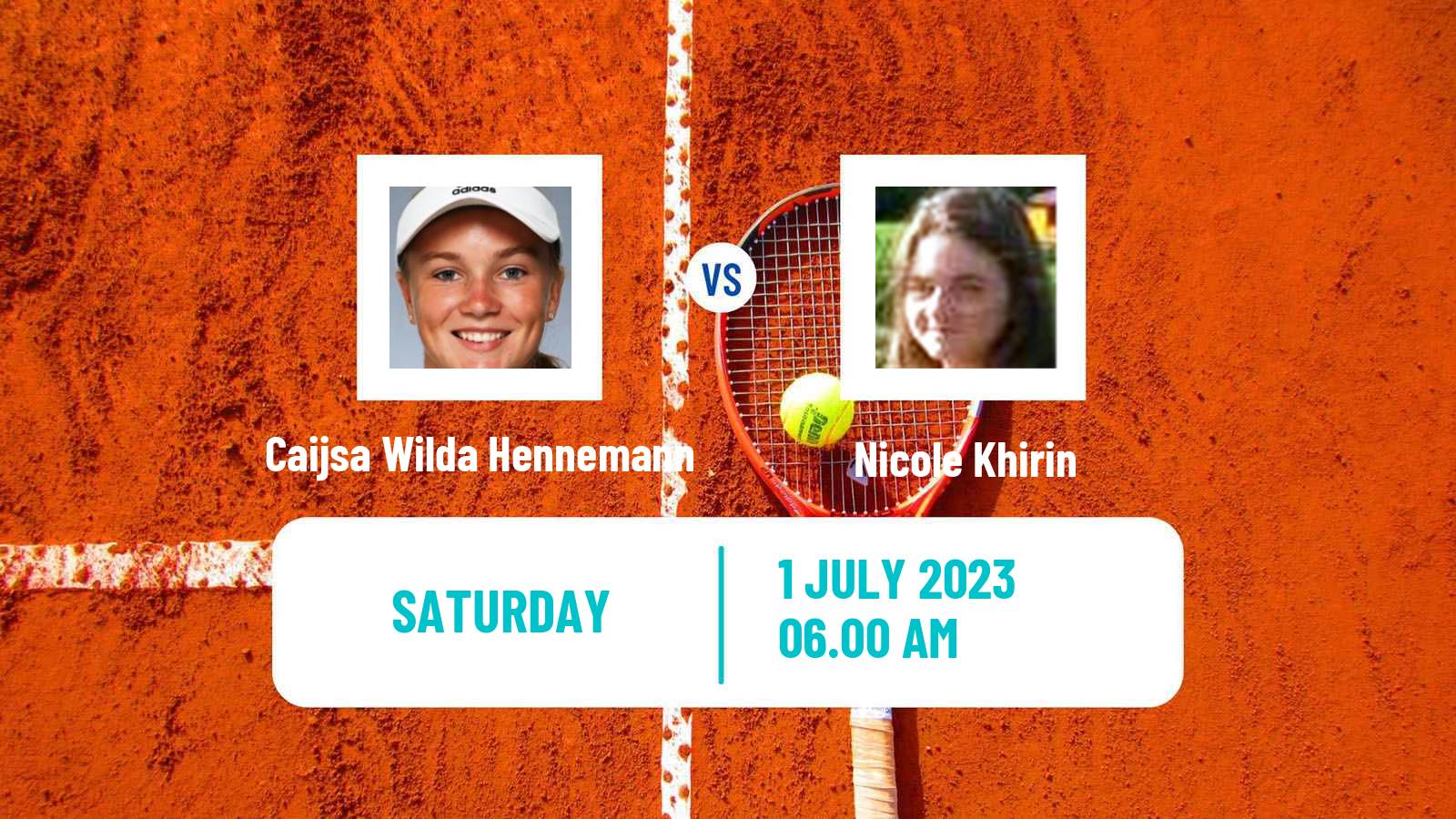 Tennis ITF W15 Alkmaar Women Caijsa Wilda Hennemann - Nicole Khirin