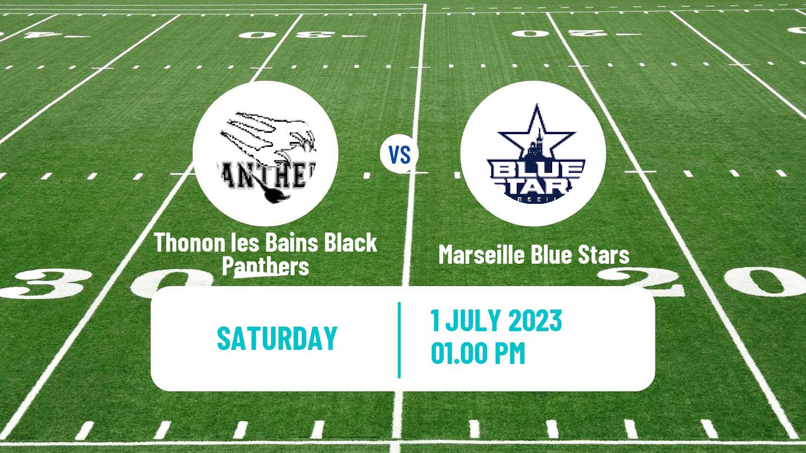 American football French Championnat Elite American Football Thonon les Bains Black Panthers - Marseille Blue Stars