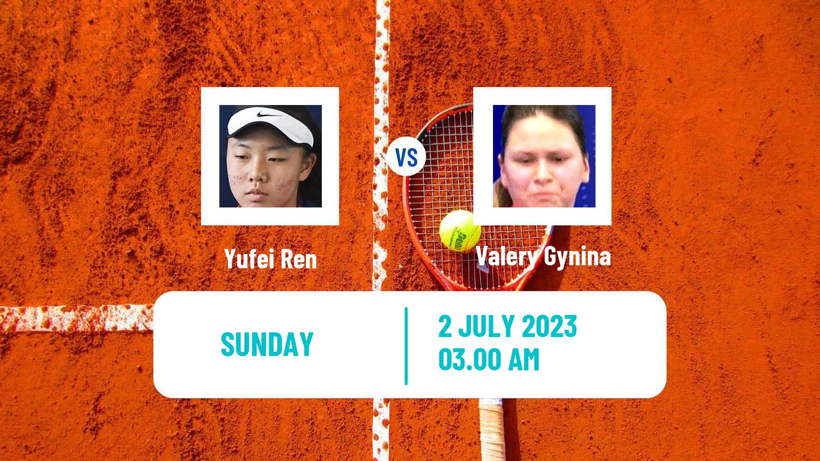 Tennis ITF W15 Tianjin 3 Women Yufei Ren - Valery Gynina