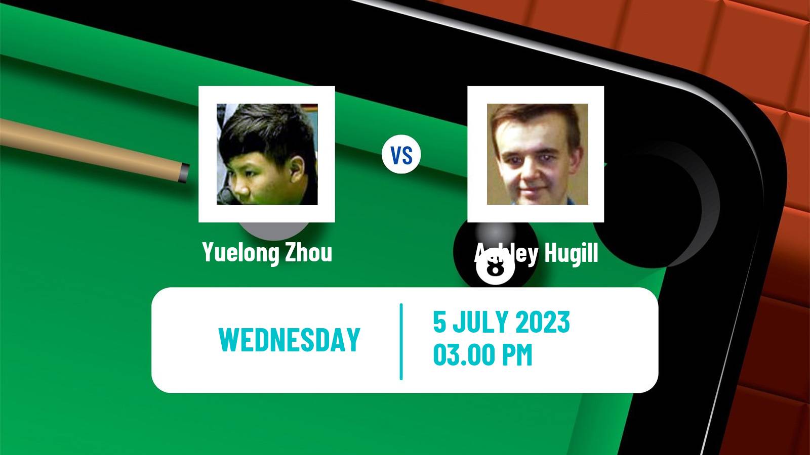 Snooker Championship League Yuelong Zhou - Ashley Hugill