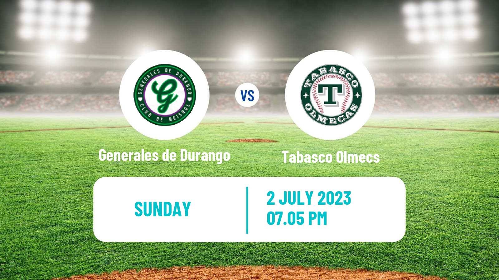 Baseball LMB Generales de Durango - Tabasco Olmecs