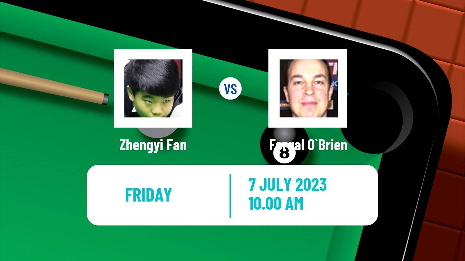 Snooker Championship League Zhengyi Fan - Fergal O`Brien