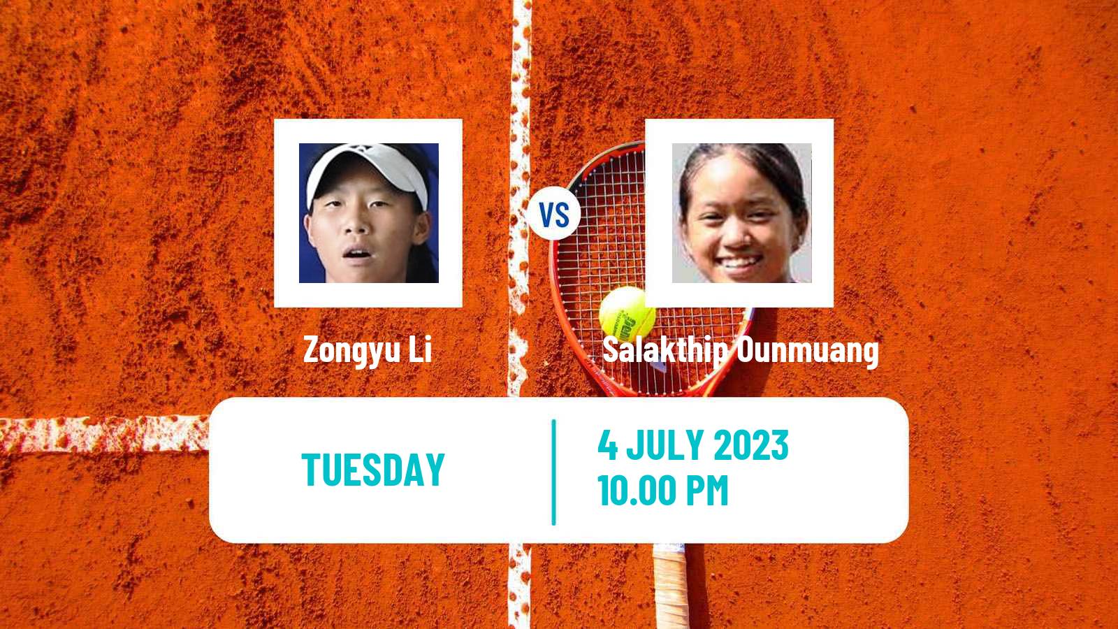 Tennis ITF W25 Nakhon Si Thammarat 2 Women Zongyu Li - Salakthip Ounmuang